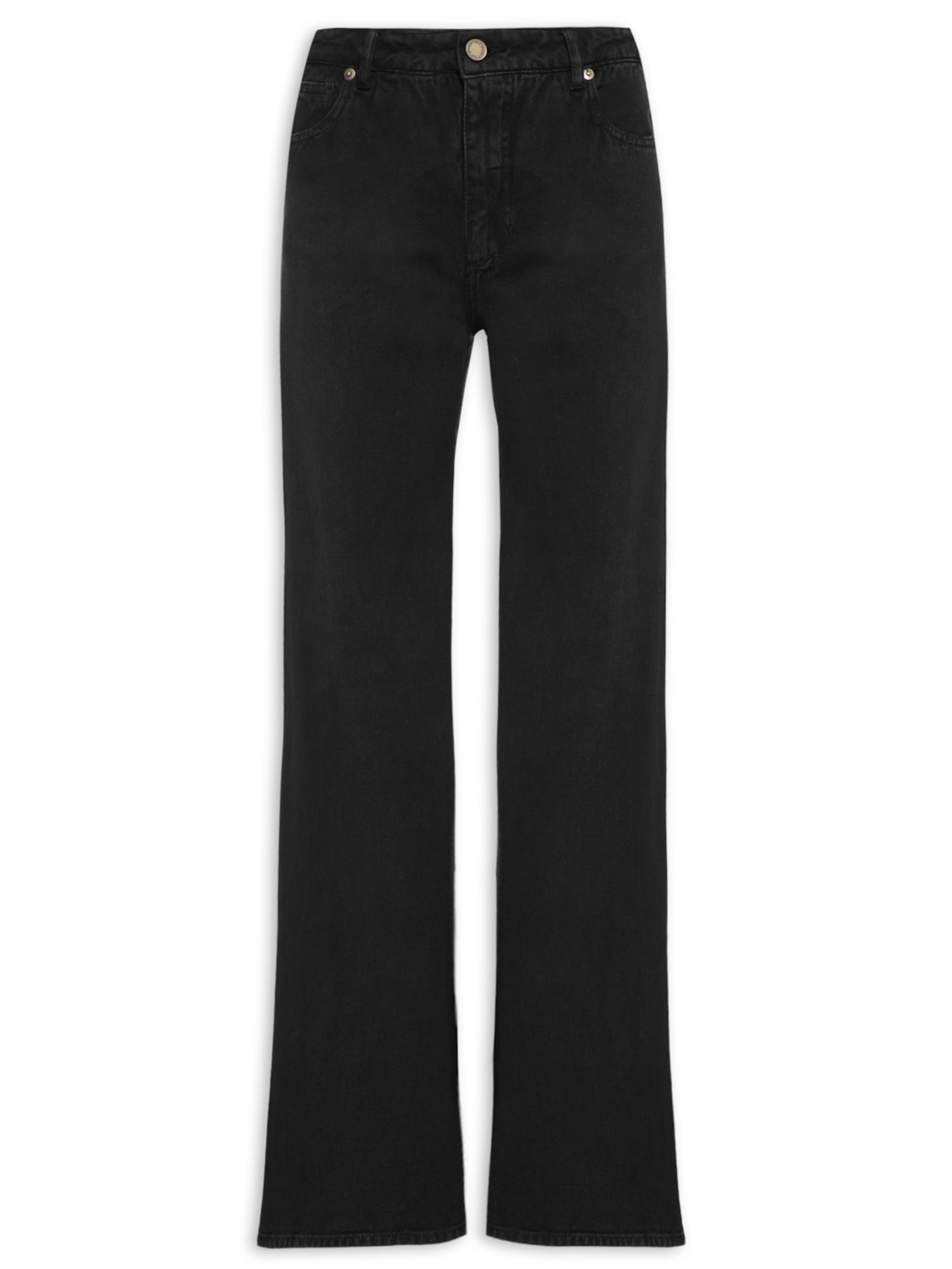 Calça Feminina Sarja Reta Estonada - Preto