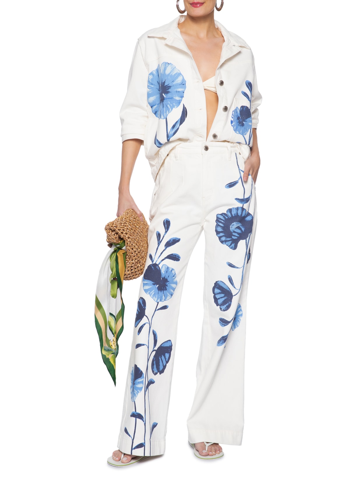 Calça Feminina Sarja Silk Ciana Branco Farm