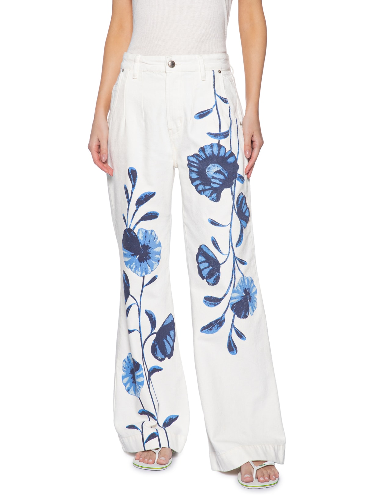 Calça Feminina Sarja Silk Ciana Branco Farm