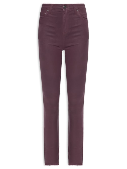 Calça Feminina Sarja Skinny Basic High Like Leather – Vermelho