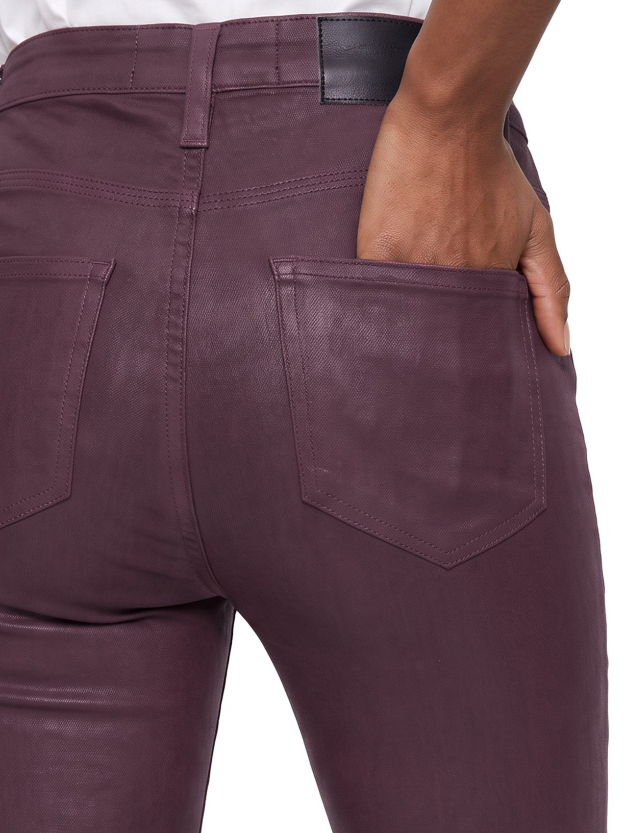Calça Feminina Sarja Skinny Basic High Like Leather Vermelho Animale Jeans