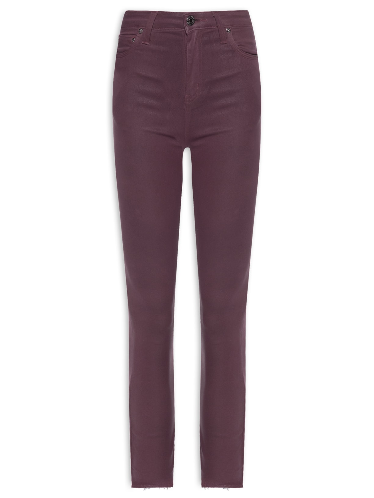 Calça Feminina Sarja Skinny Basic High Like Leather – Vermelho