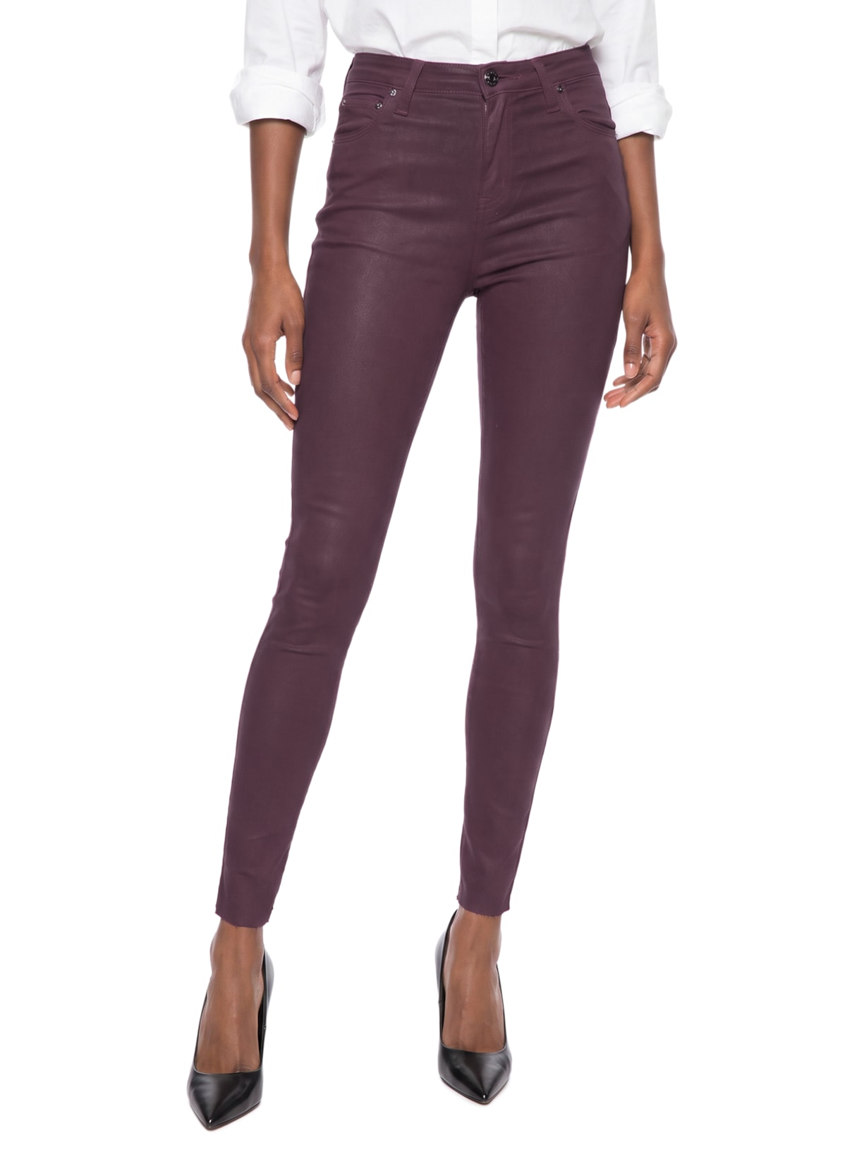 Calça Feminina Sarja Skinny Basic High Like Leather – Vermelho Animale Jeans