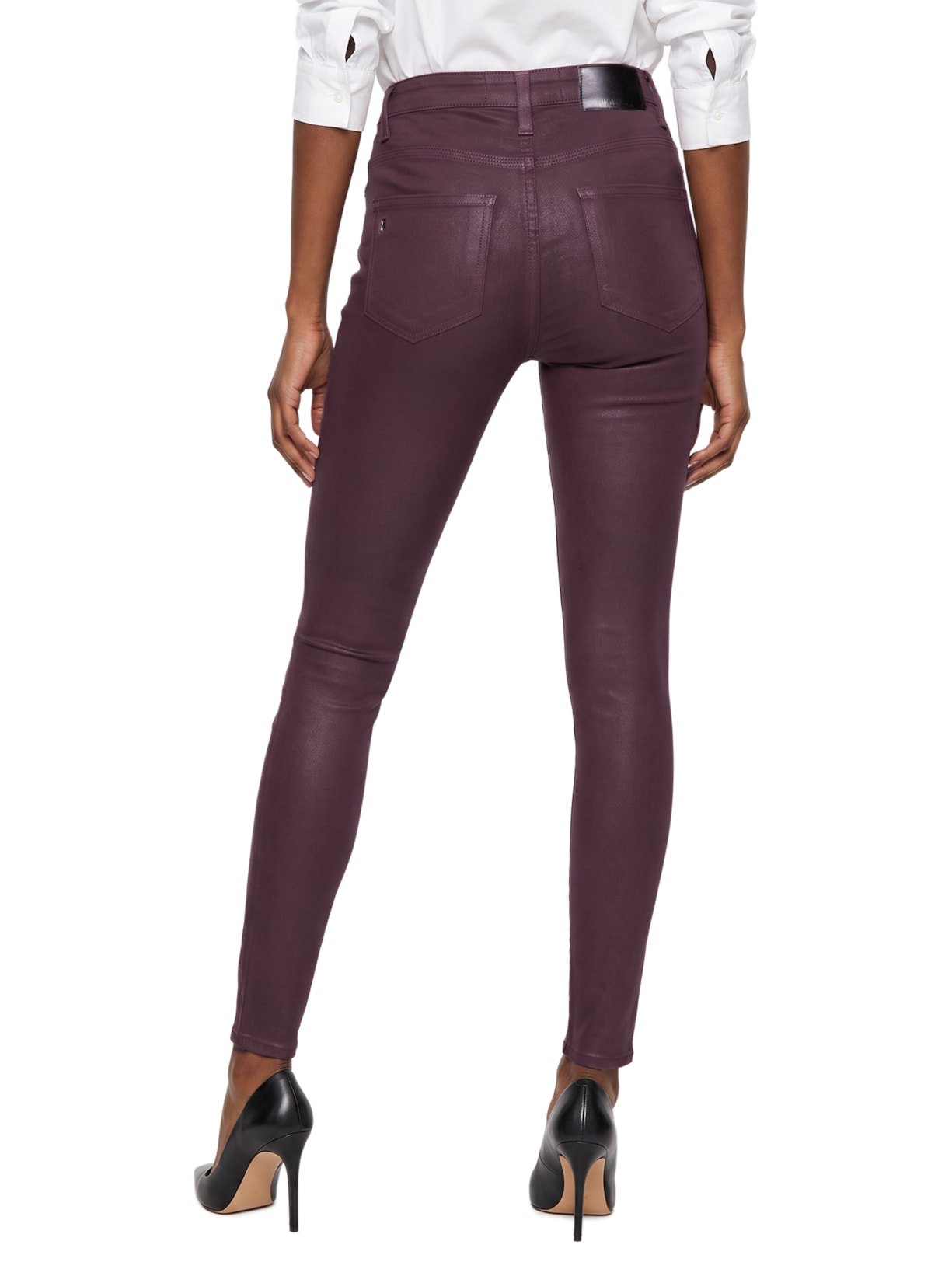 Calça Feminina Sarja Skinny Basic High Like Leather – Vermelho Animale Jeans