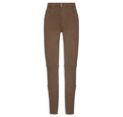 Calça Feminina Sarja Skinny Basic High Premium - Marrom