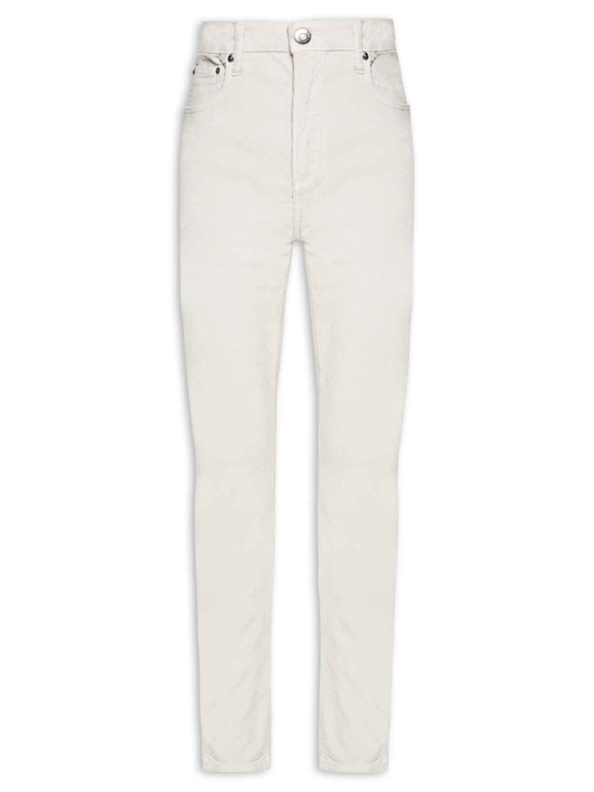 Calça Feminina Sarja Skinny Basic High Veludo - Cinza