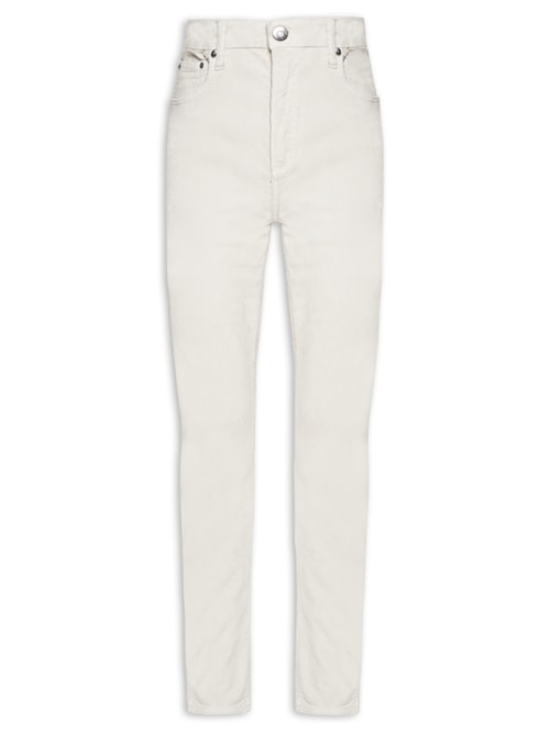 Calça Feminina Sarja Skinny Basic High Veludo - Cinza