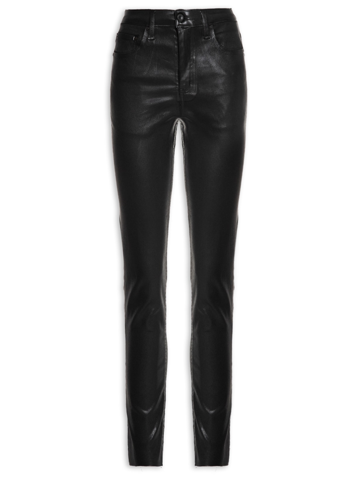 Calça Feminina Sarja Skinny Basic Like Leather - Preto