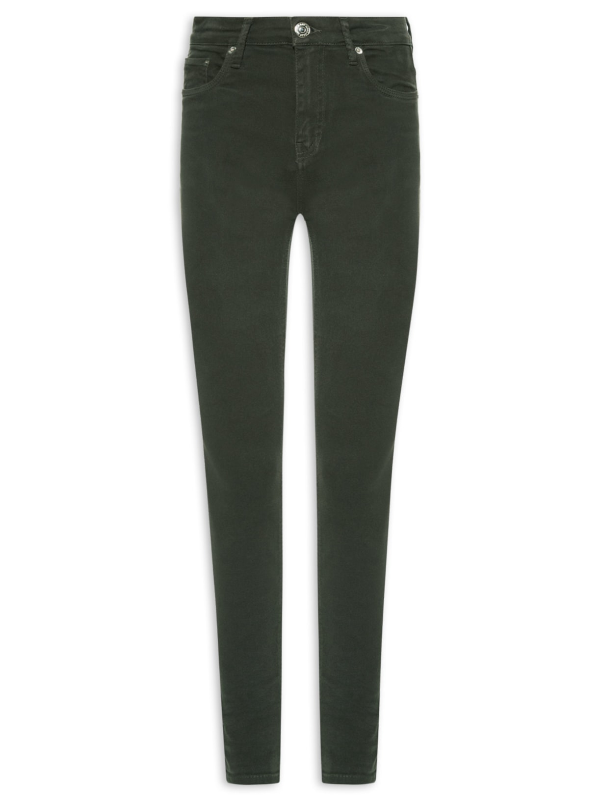 Calça Feminina Sarja Skinny Basic Midi Cinza Animale Jeans