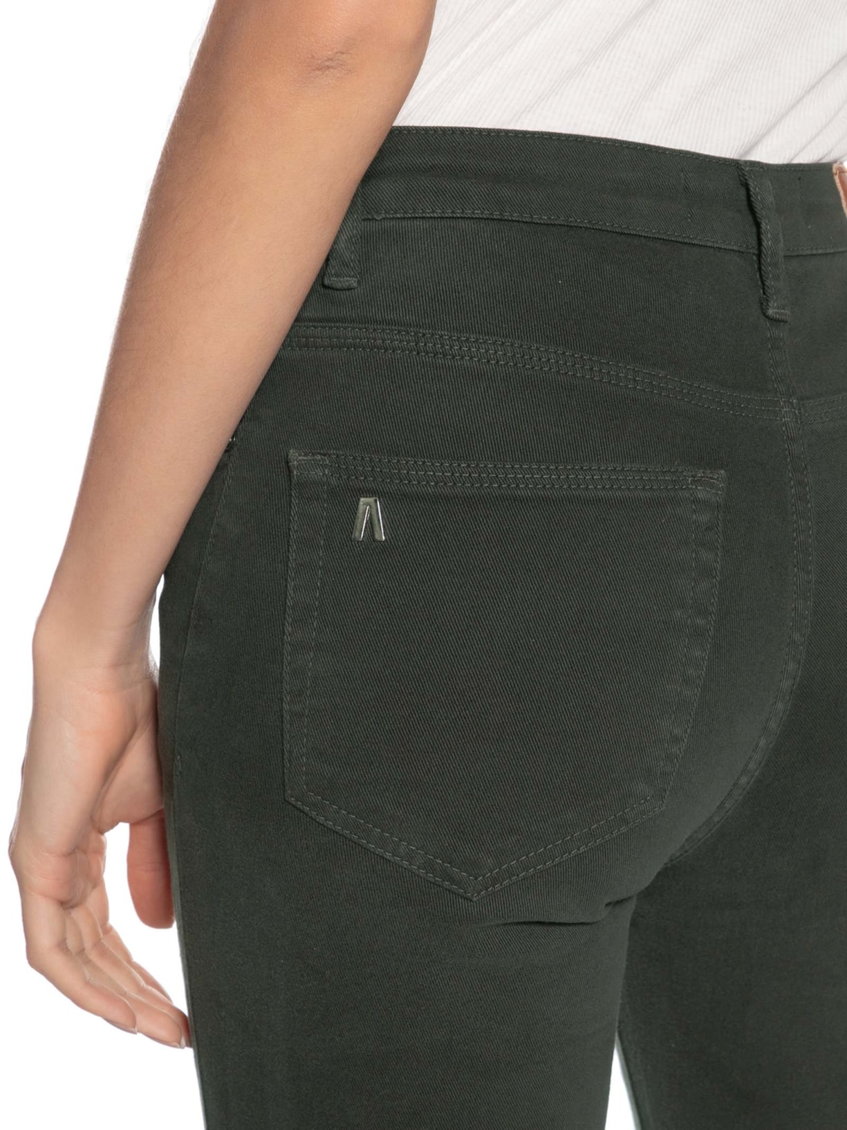 Calça Feminina Sarja Skinny Basic Midi Cinza Animale Jeans