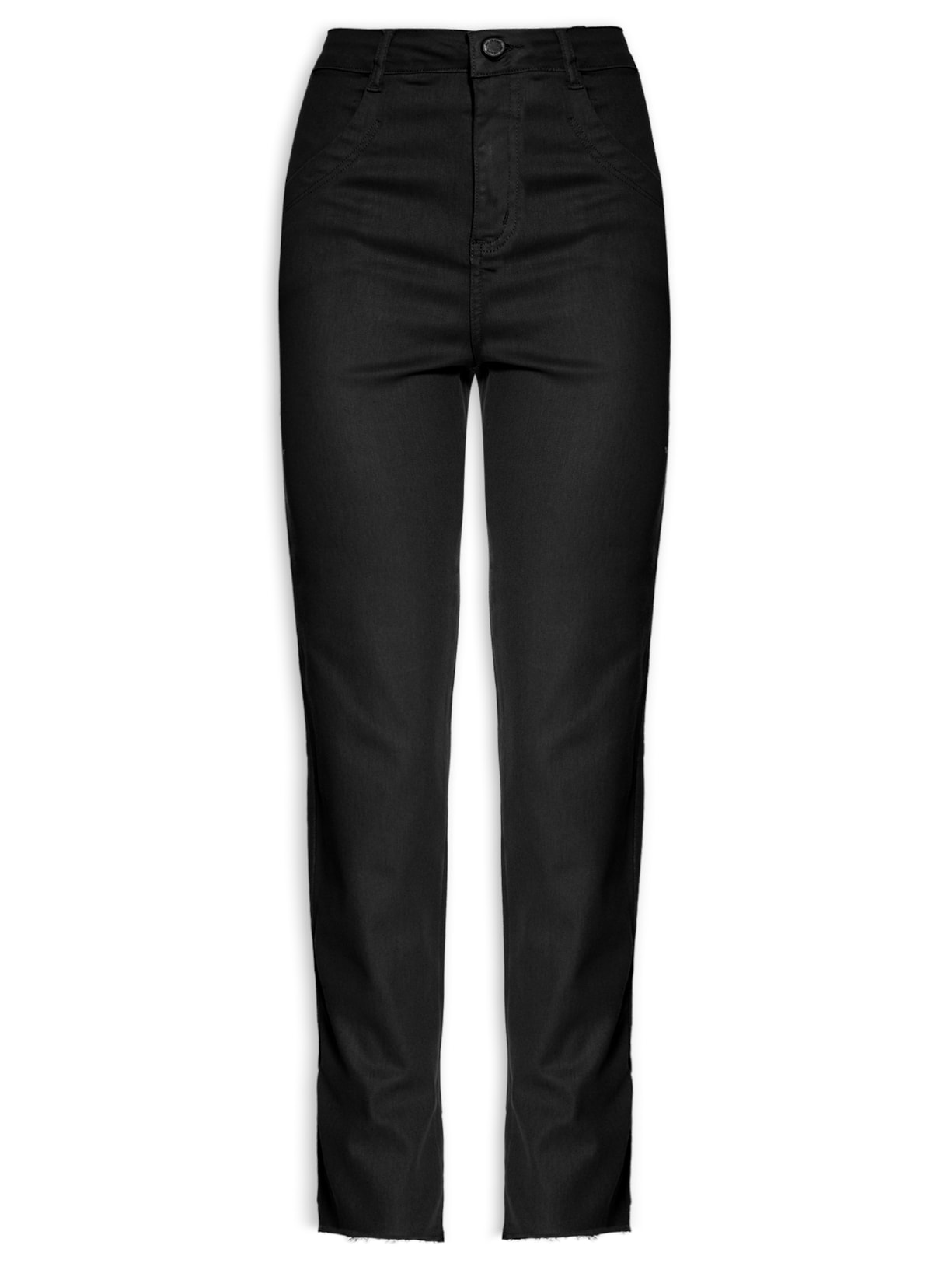 Calça Feminina Sarja Skinny Resinada - Preto