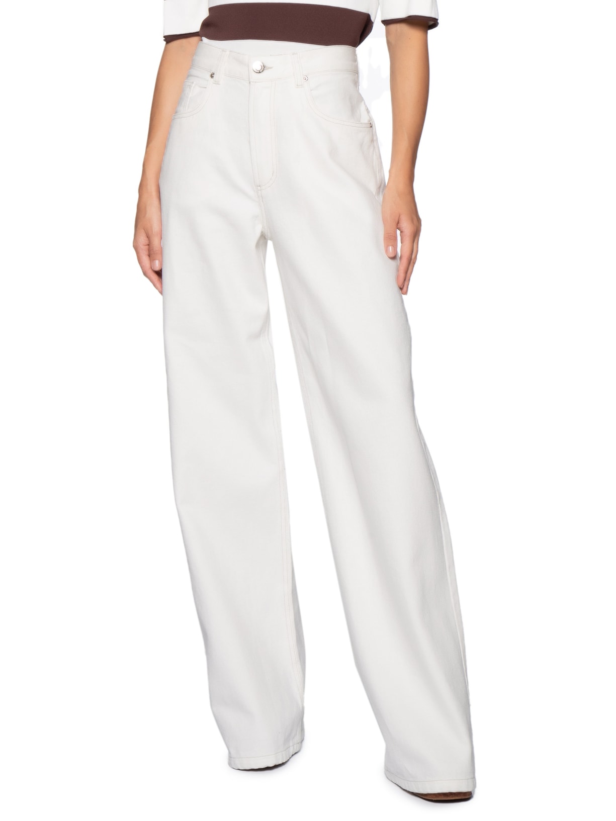 Calça Feminina Sarja Wide Leg Copenhague Basic – Branco Animale Jeans