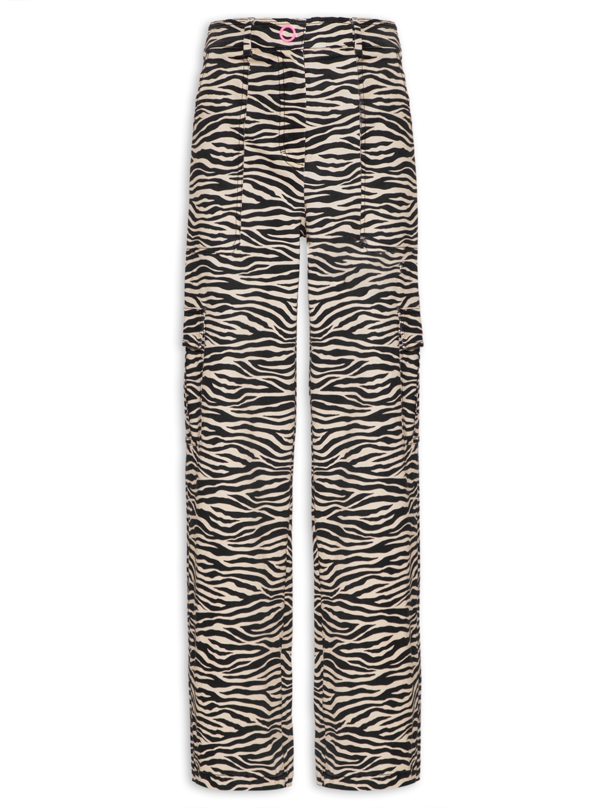 Calça Feminina Sarja Zebra Aline - Animal Print