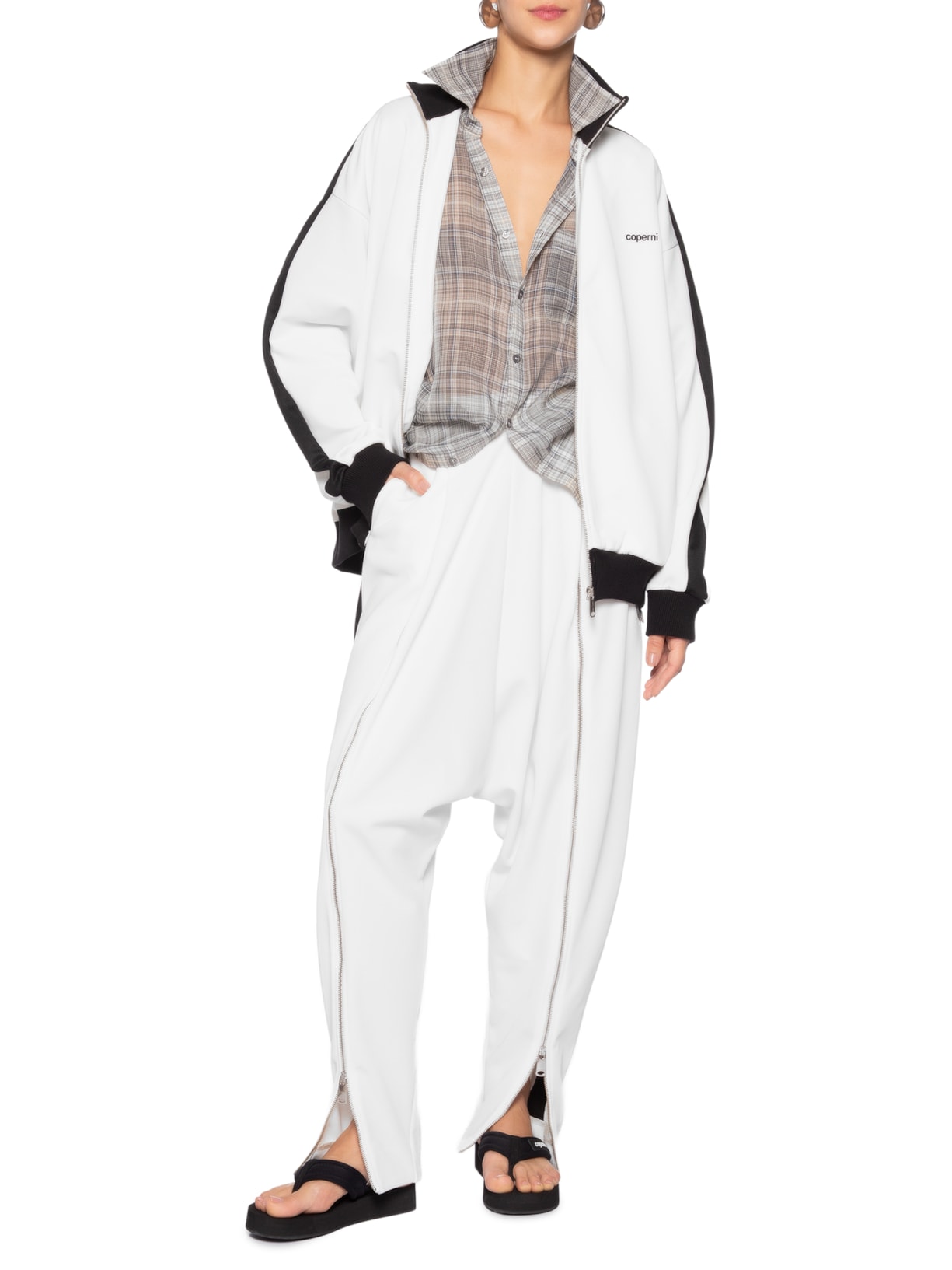 Calça Feminina Sarouel Track Branco Coperni