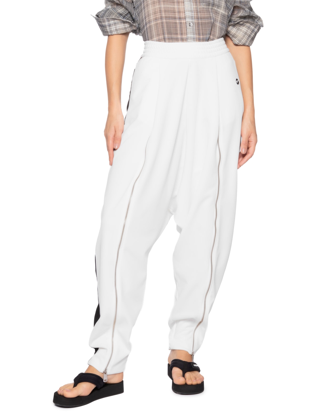 Calça Feminina Sarouel Track Branco Coperni