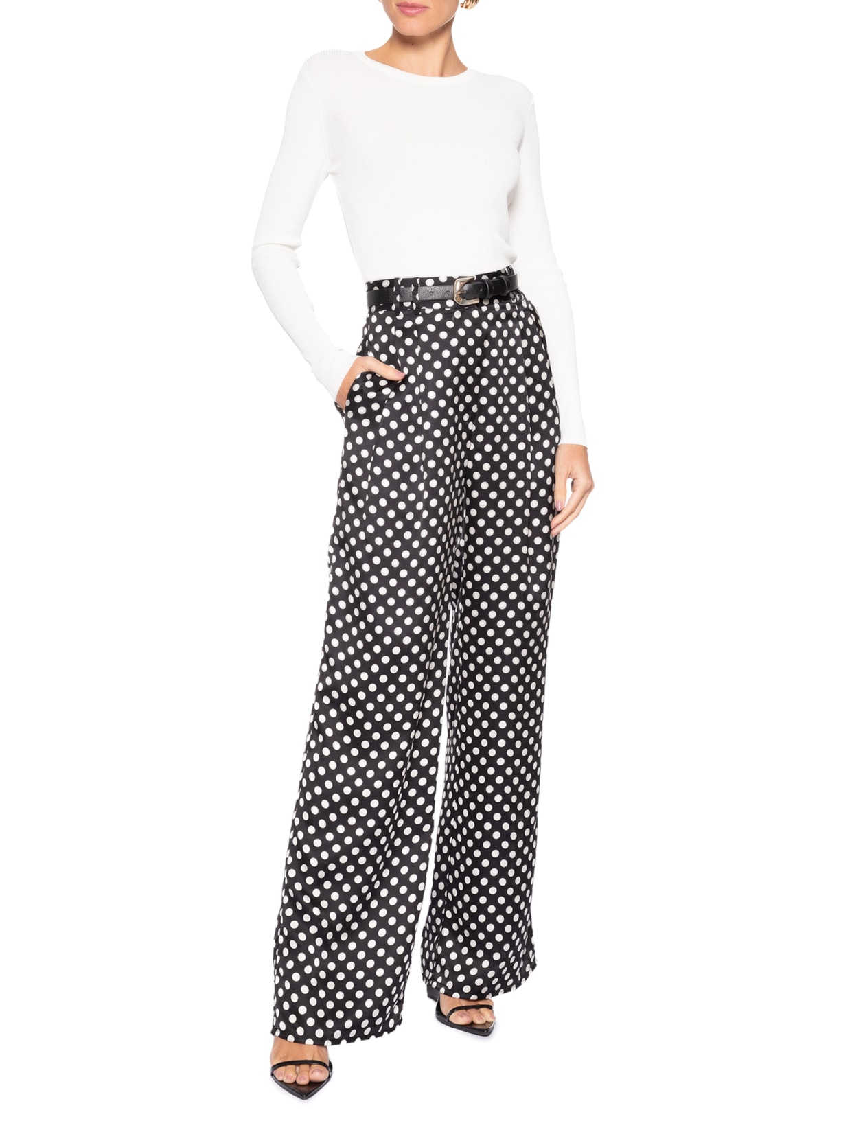 Calça Feminina Satin Lena Preto Andrea Bogosian