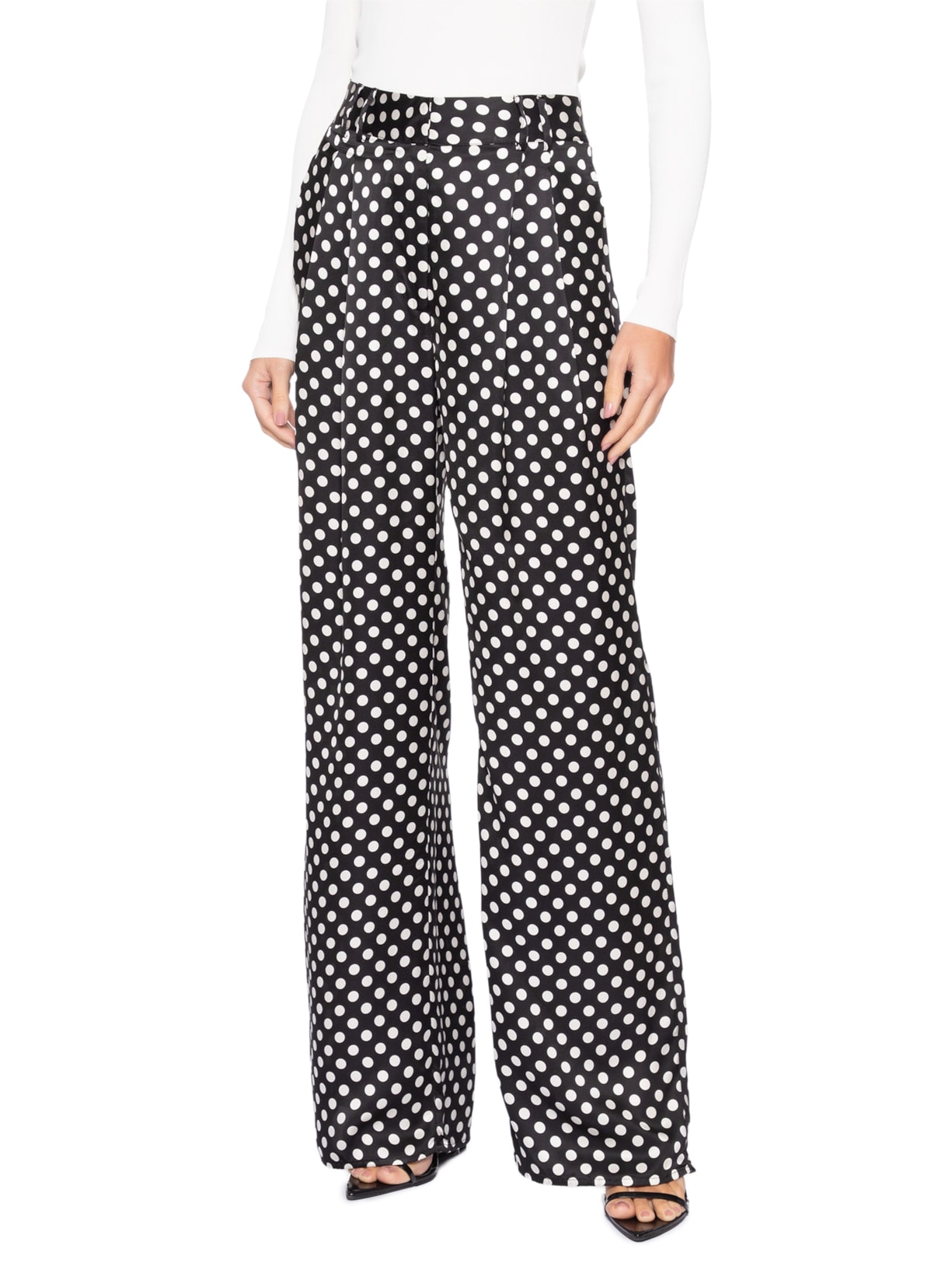 Calça Feminina Satin Lena Preto Andrea Bogosian