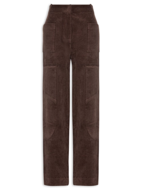Calça Feminina Seersucker Curduroy - Marrom