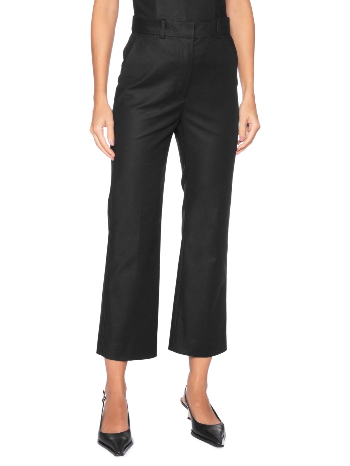 Calça Feminina Semi Flare Bolso Faca Preto Andrea Marques