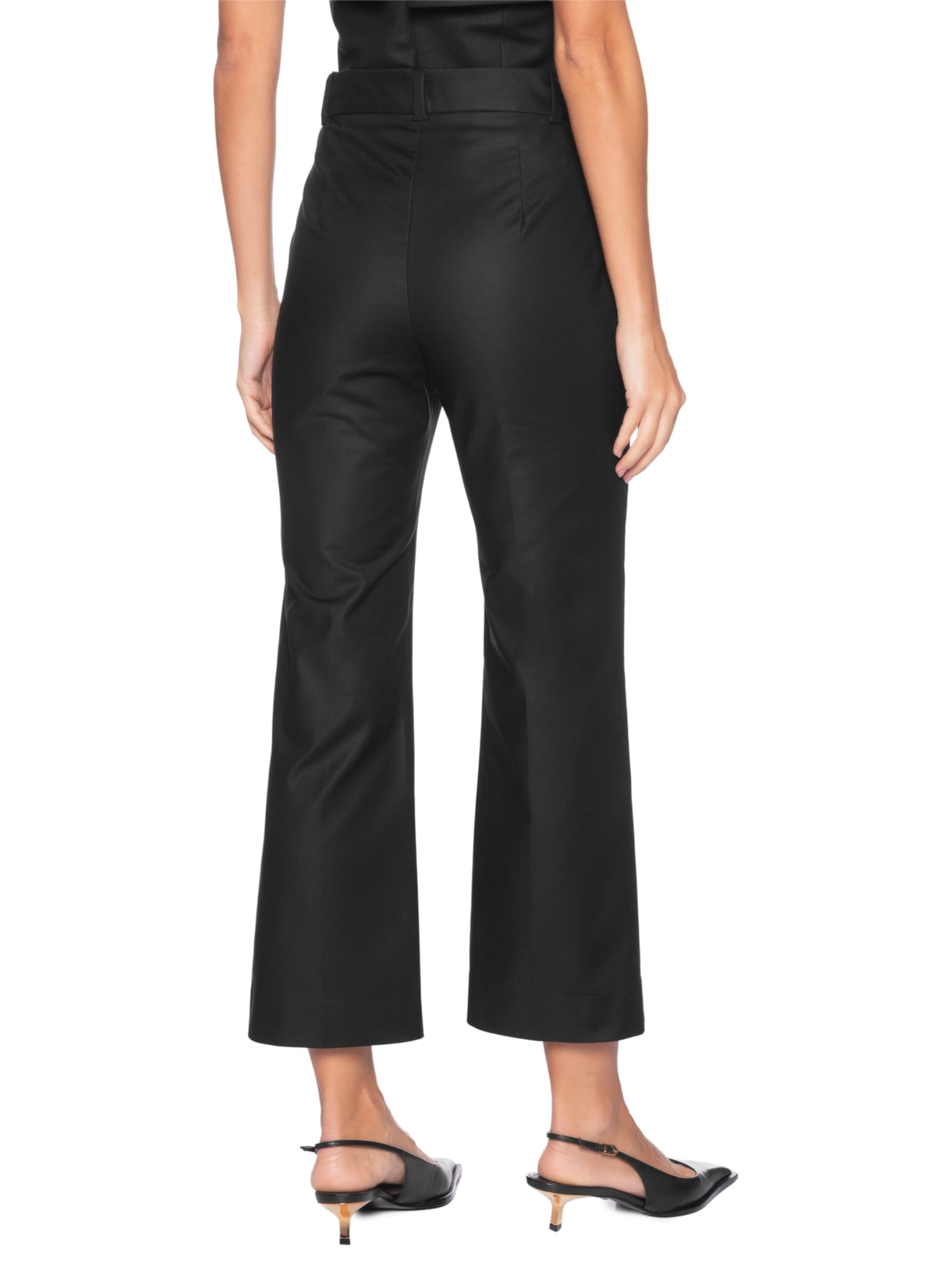 Calça Feminina Semi Flare Bolso Faca Preto Andrea Marques