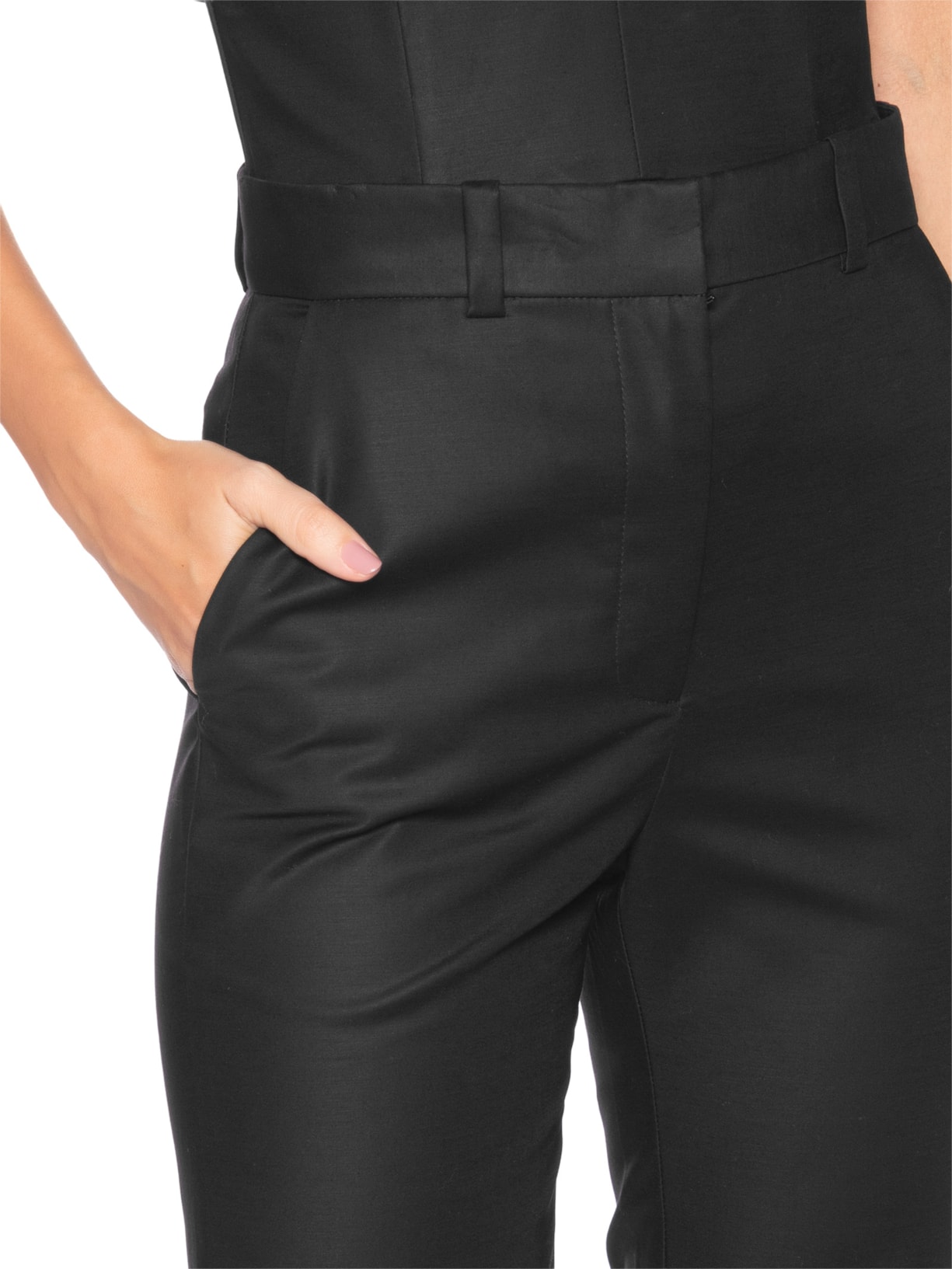 Calça Feminina Semi Flare Bolso Faca Preto Andrea Marques