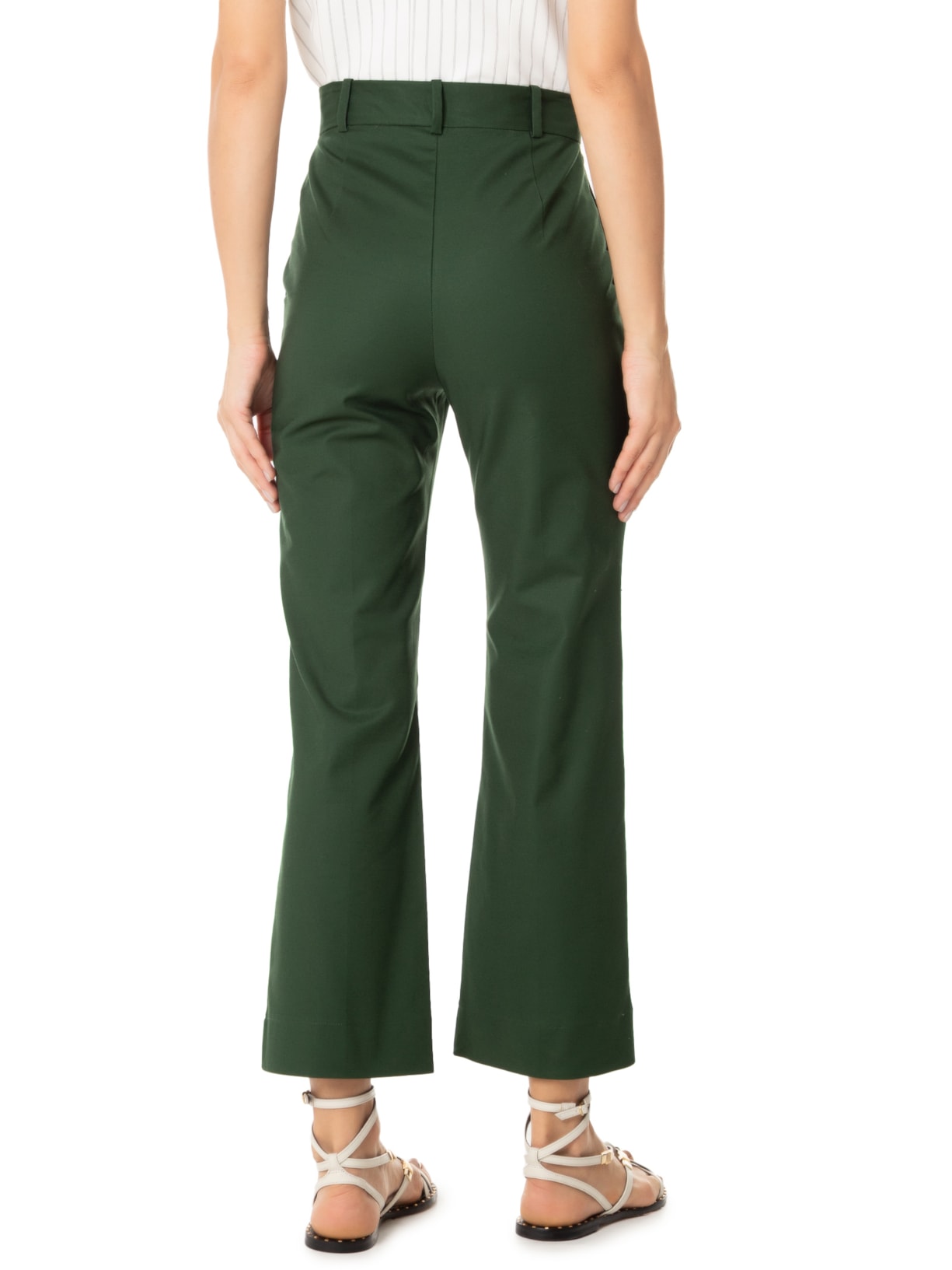 Calça Feminina Semi Flare Bolso Faca Verde Andrea Marques