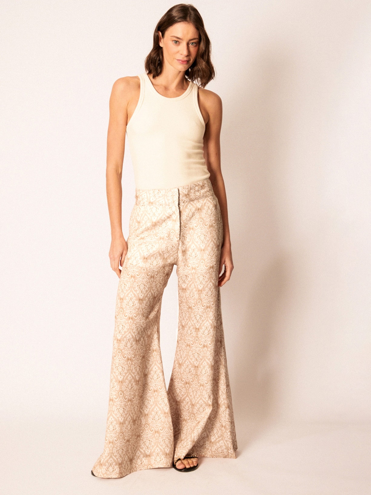Calça Feminina Shanti Bege Mixed