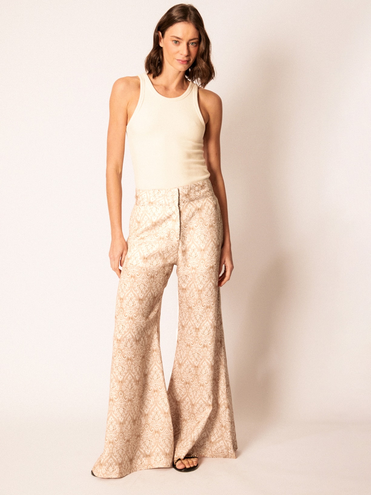 Calça Feminina Shanti Bege Mixed