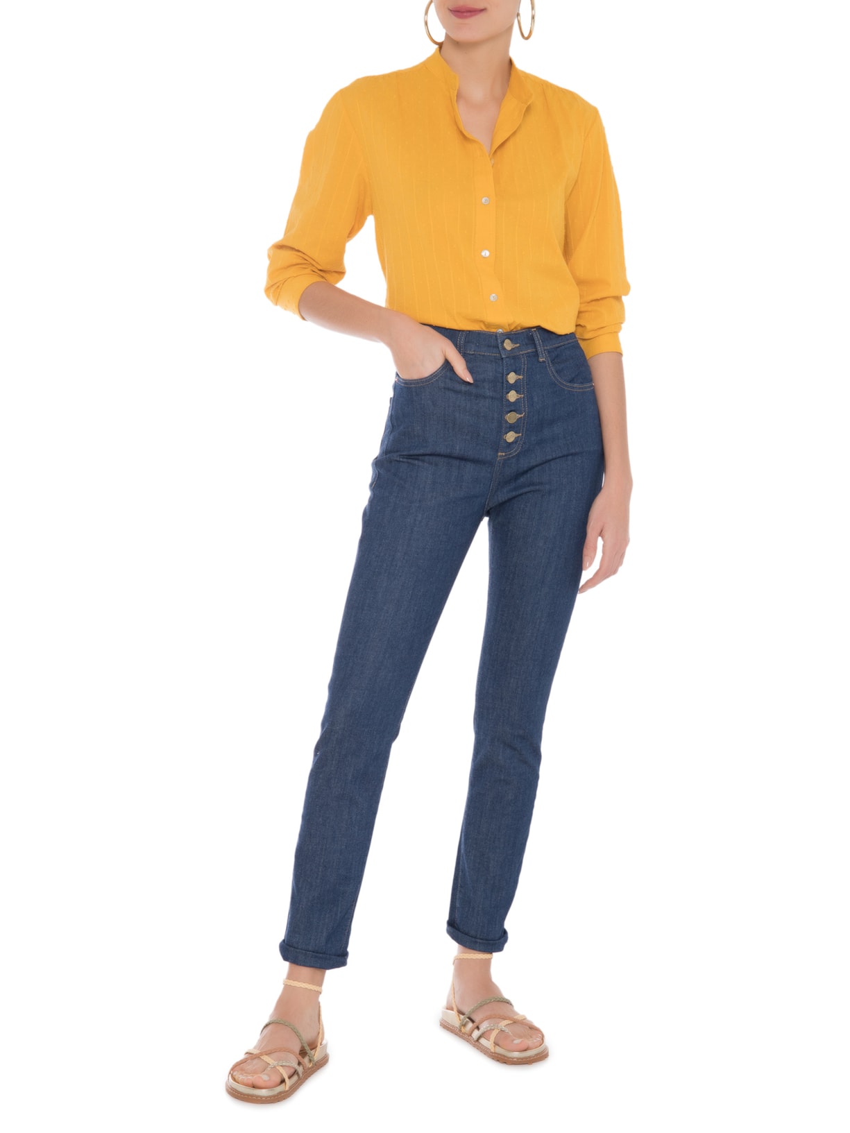 Calça Feminina Skinny 5 Botões Jeans Azul N.y.b.d.