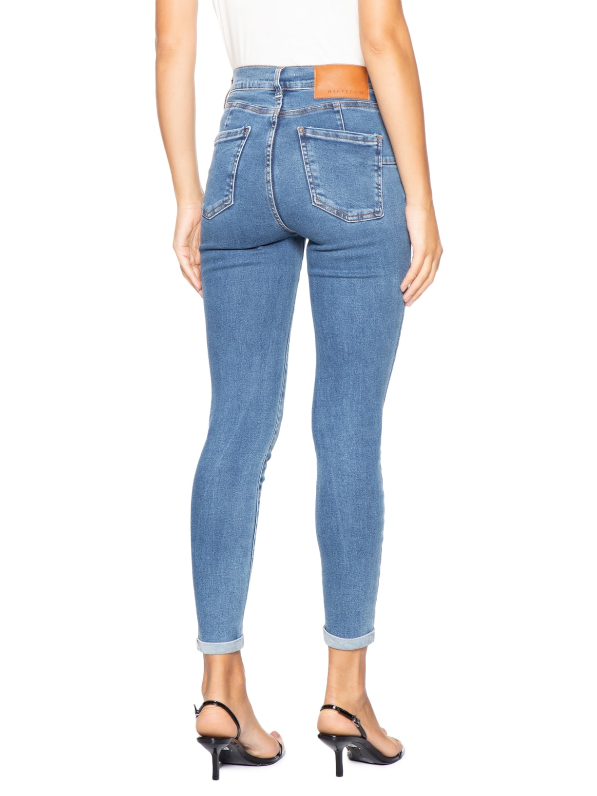 Calça Feminina Skinny Jeans Azul Market 33
