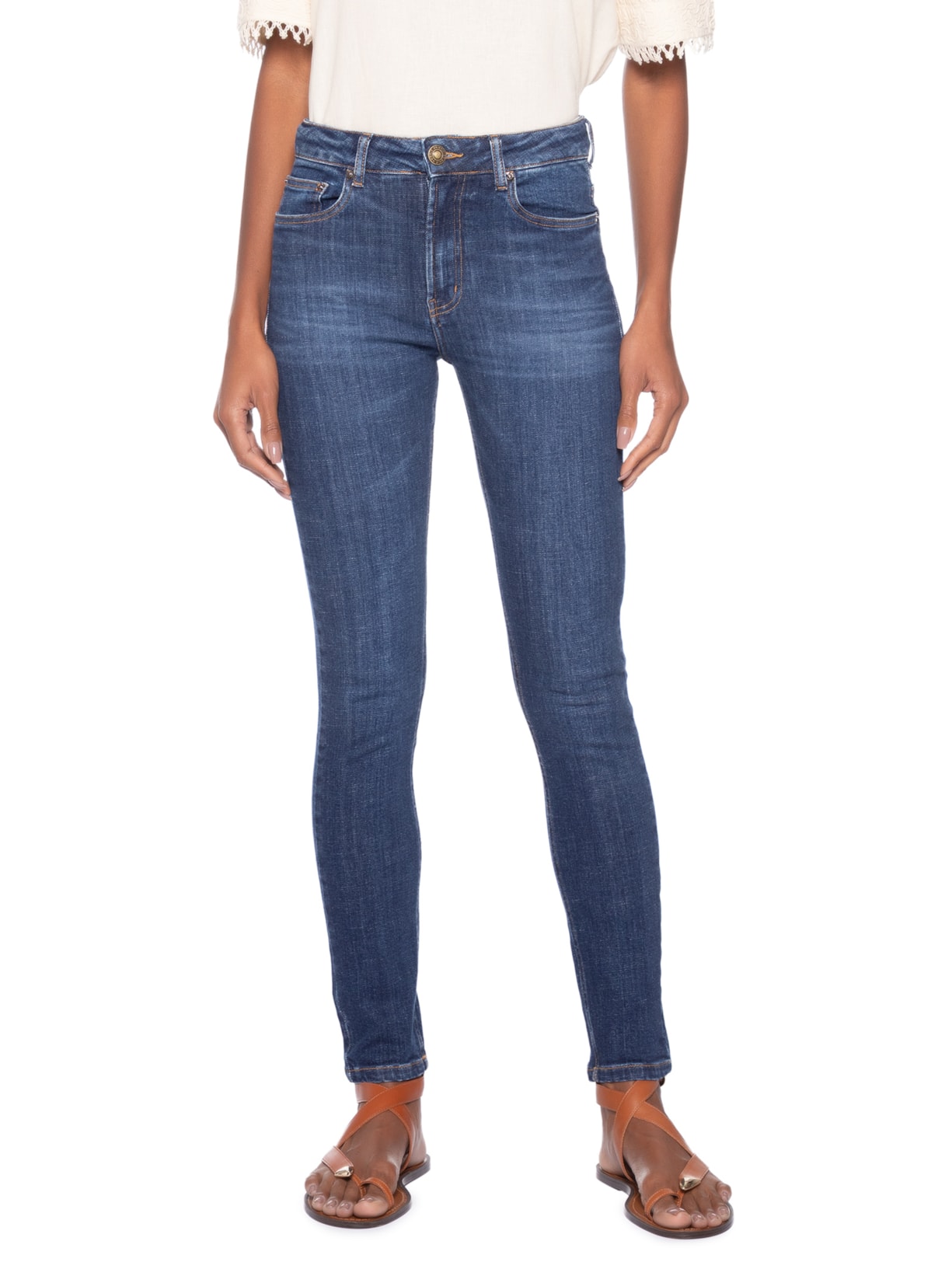 Calça Feminina Skinny Jeans Paris Medium Azul Animale