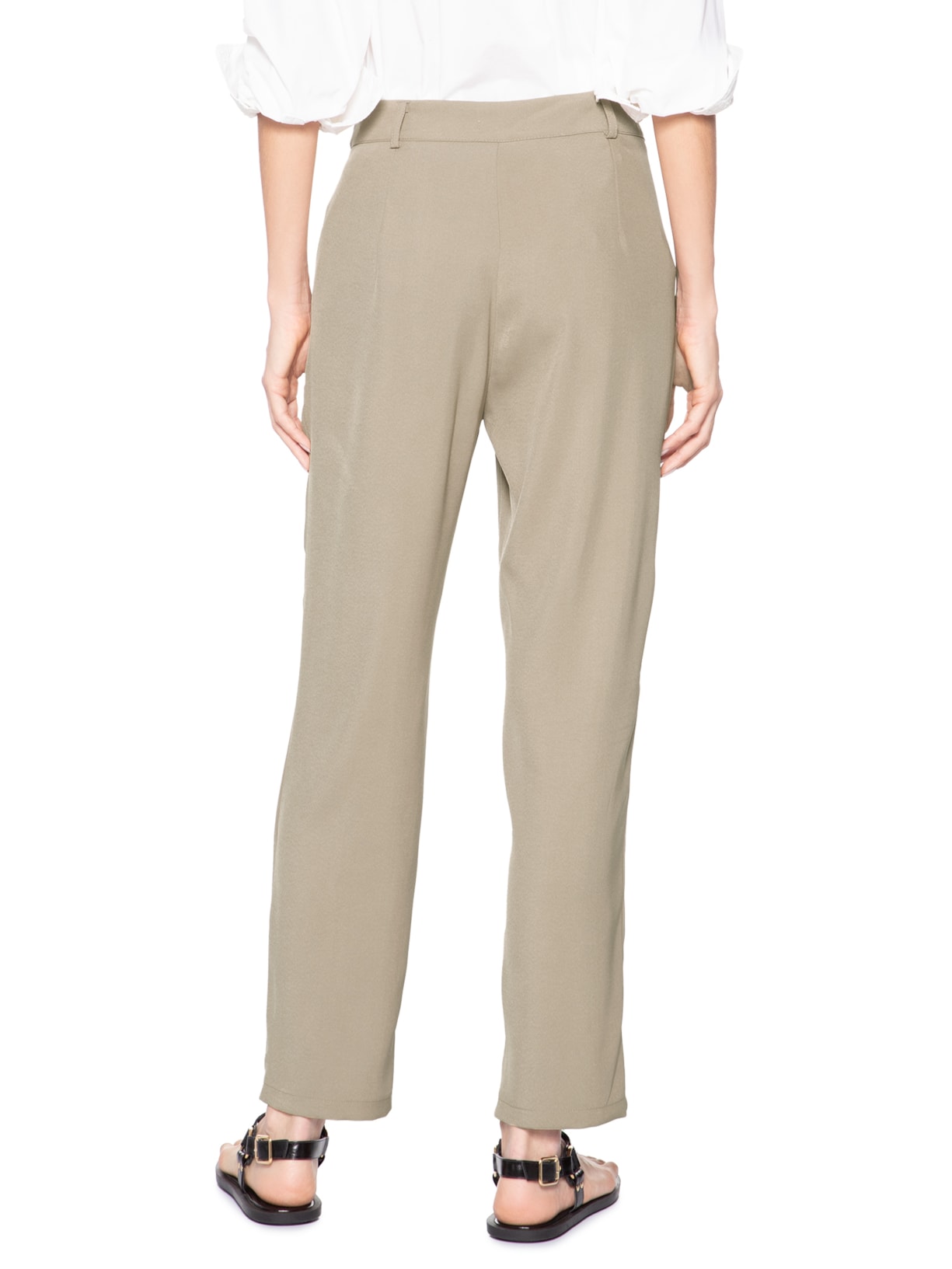 Calça Feminina Slim Alfaiataria Bege Basiq