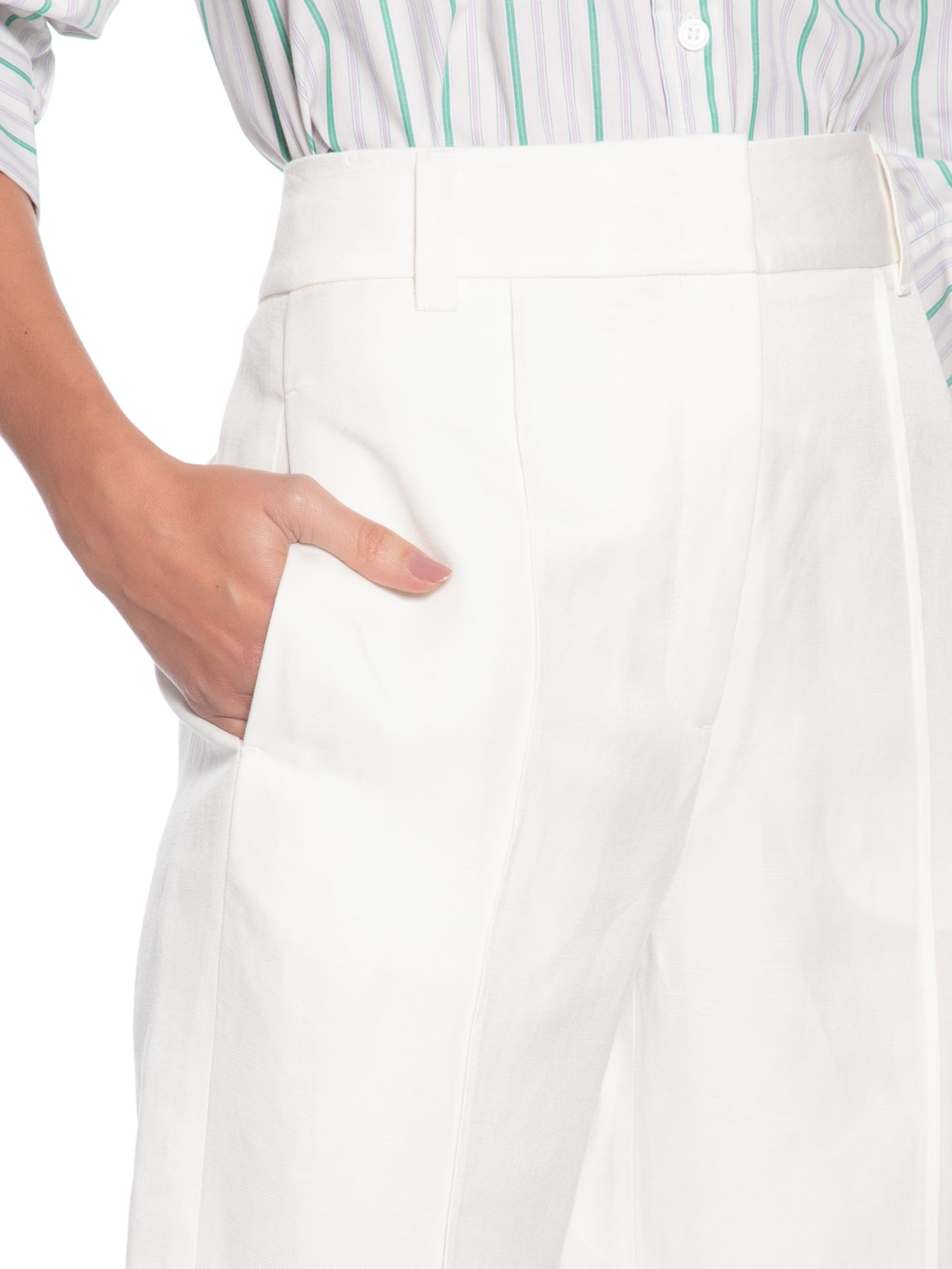 Calça Feminina Slim Alfaiataria Brumas Branco Animale