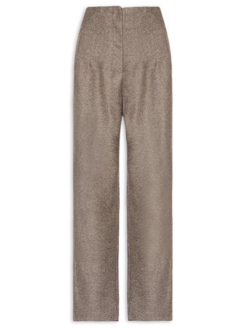 Calça Feminina Slim Alfaiataria Com Bolso - Bege