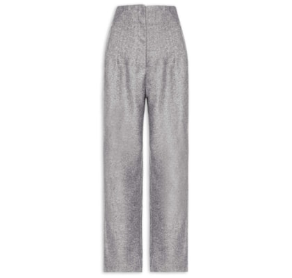 Calça Feminina Slim Alfaiataria Com Bolso - Cinza
