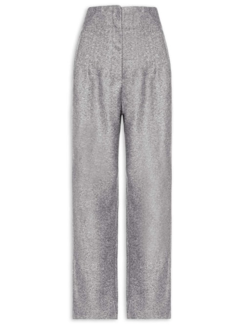 Calça Feminina Slim Alfaiataria Com Bolso - Cinza