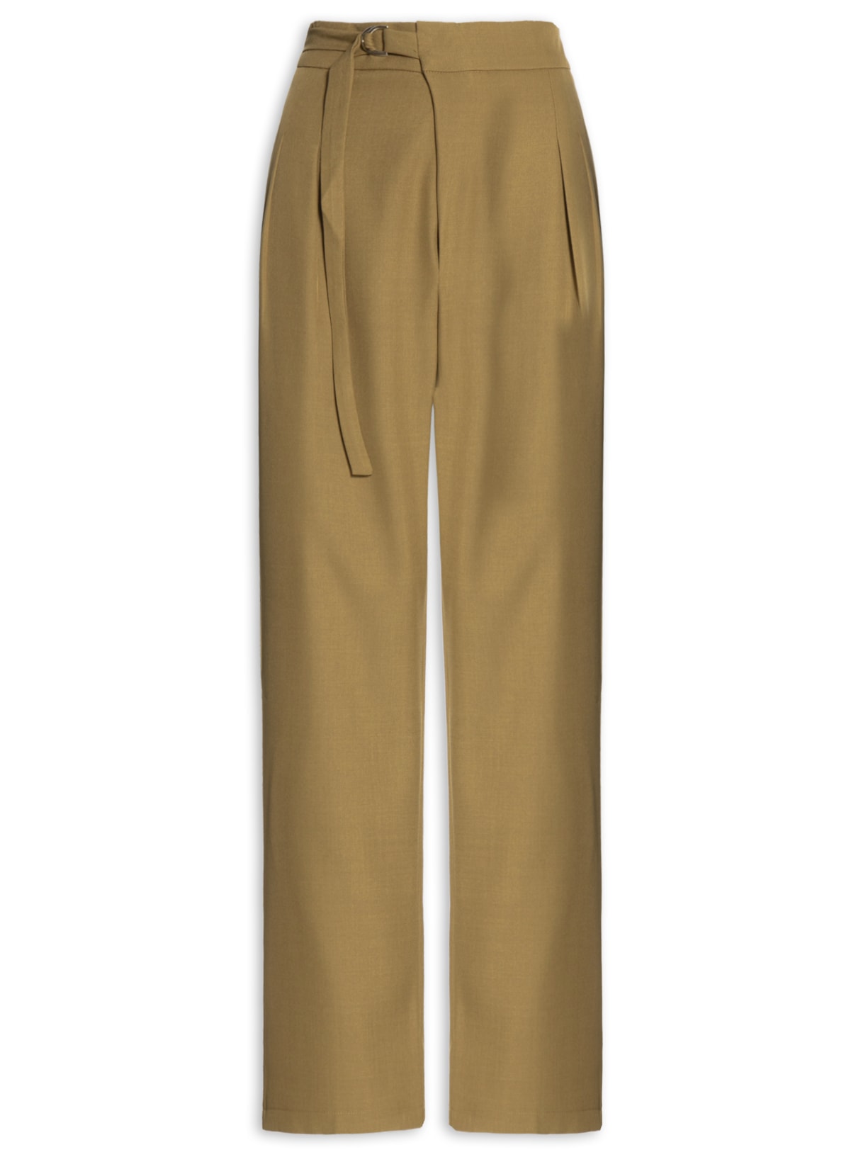 Calça Feminina Slim Com Cinto Embutido - Bege