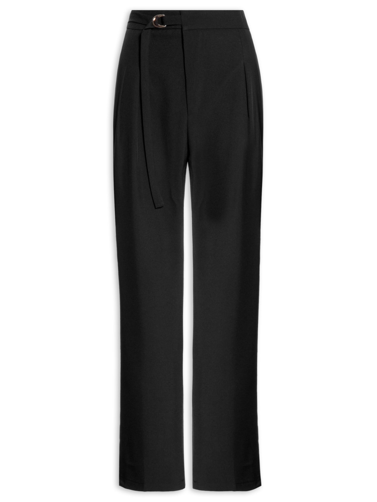 Calça Feminina Slim Com Cinto Embutido - Preto