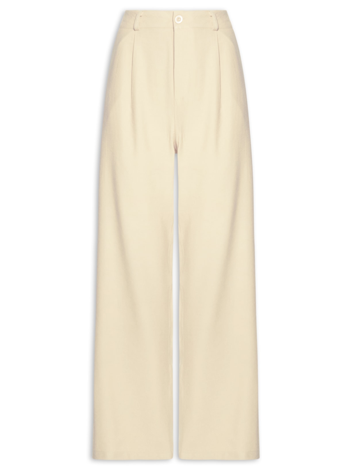 Calça Feminina Slim Com Pregas - Bege