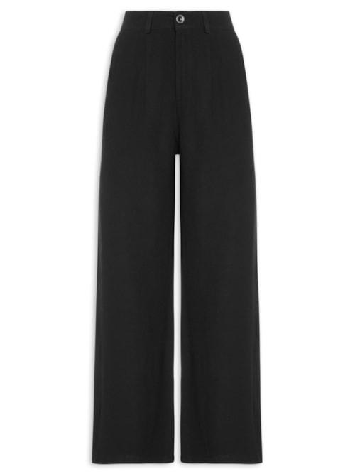 Calça Feminina Slim Com Pregas - Preto