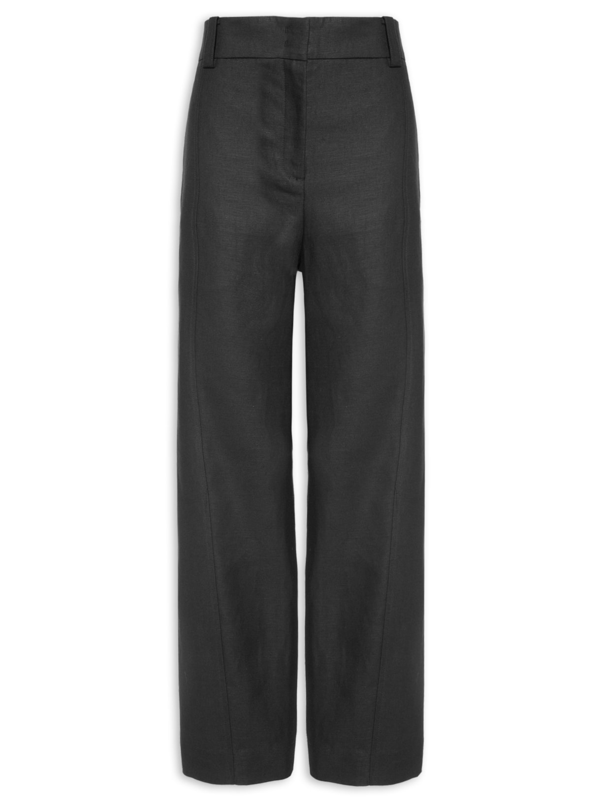 Calça Feminina Slouchy Com Pesponto E Bolso - Preto