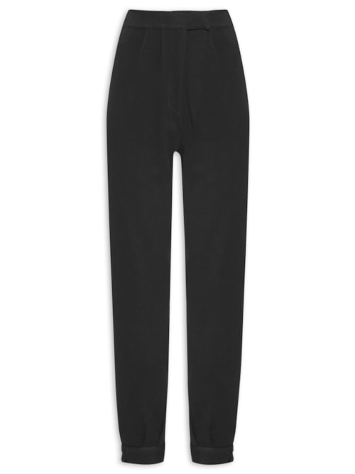 Calça Feminina Slouchy Em Malha - Preto