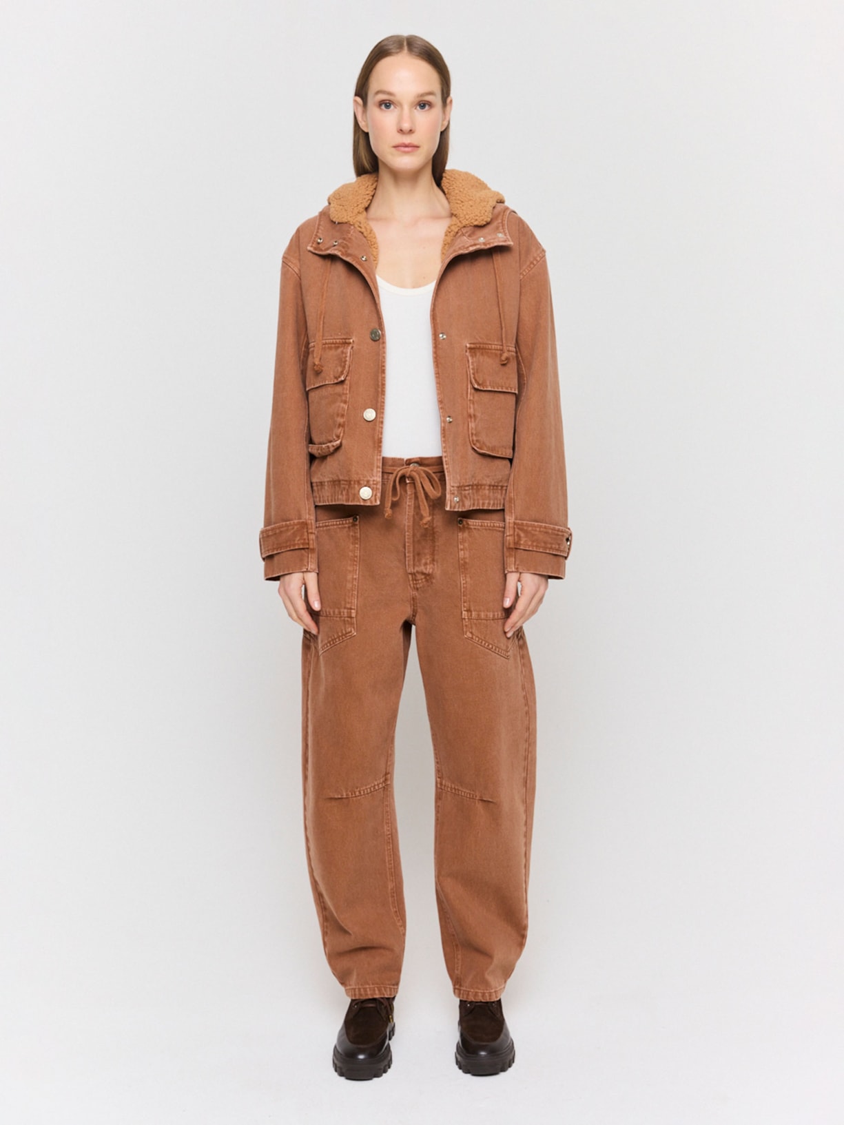 Calça Feminina Soft Sarja I26 Marrom Mixed