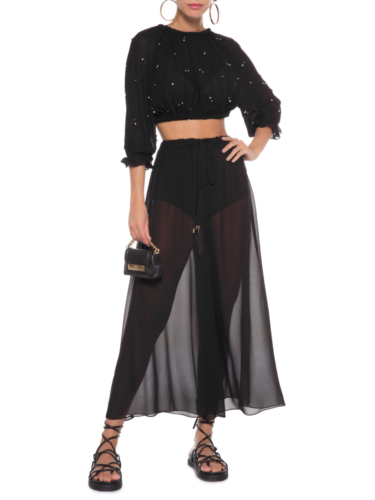 Calça Feminina Sparkle Noite Preto Animale