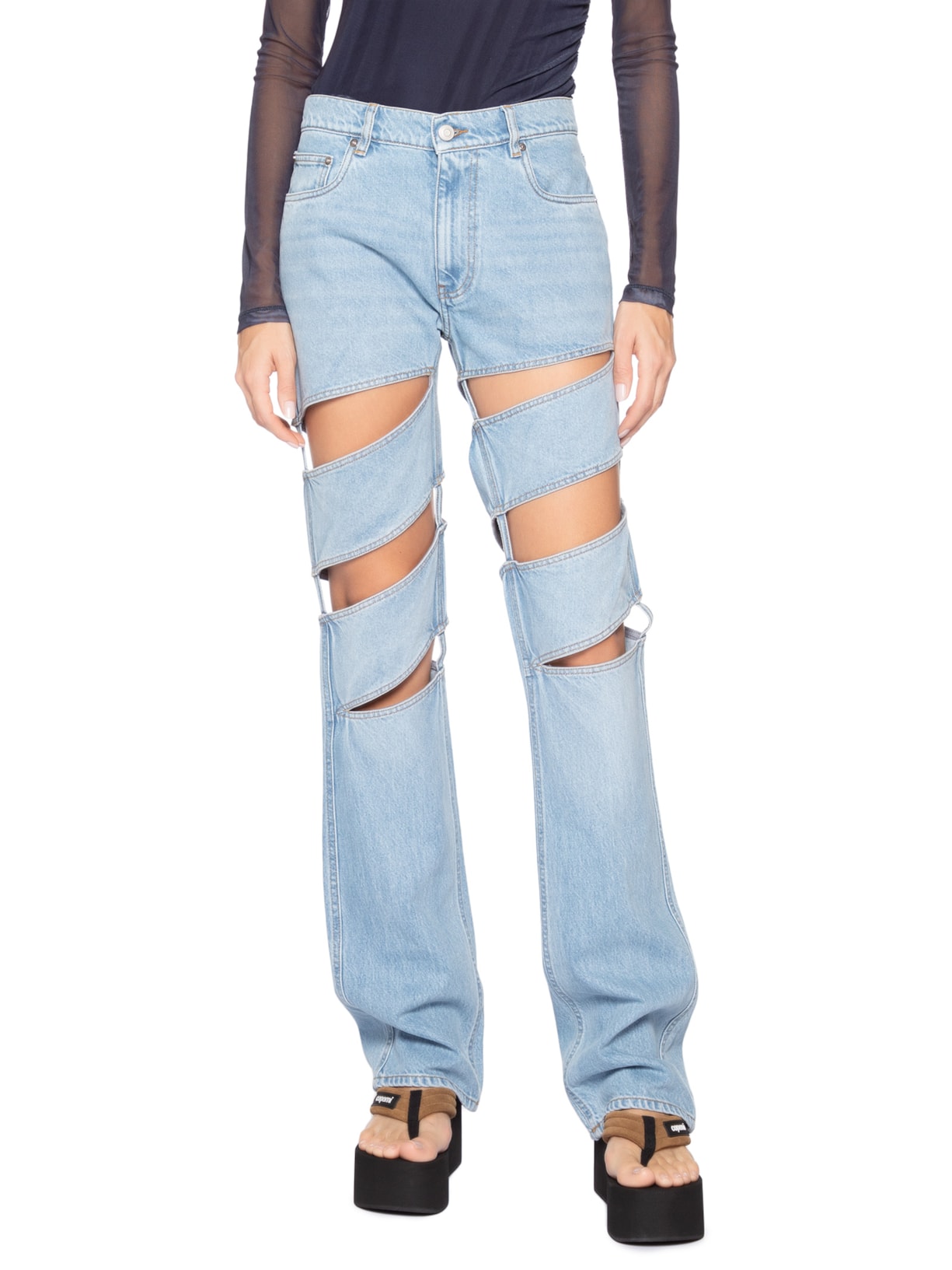 Calça Feminina Spiral Denim Azul Coperni