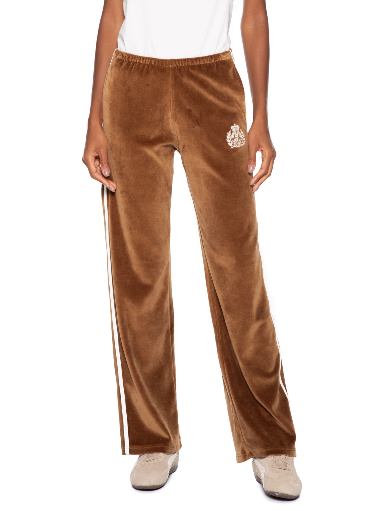Calça Feminina Sportswear Velour Sweatpant Marrom Sporty & Rich