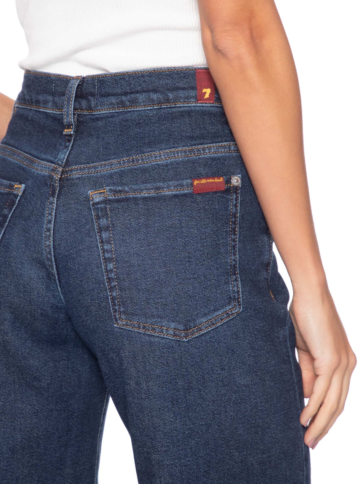 Calça Feminina Stovepipe Straight Bluecrest Azul 7 For All Mankind