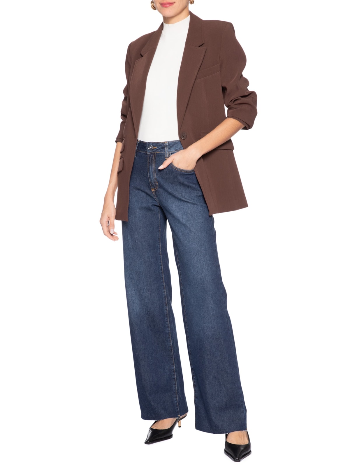 Calça Feminina Straight Jezabel Azul Le Lis