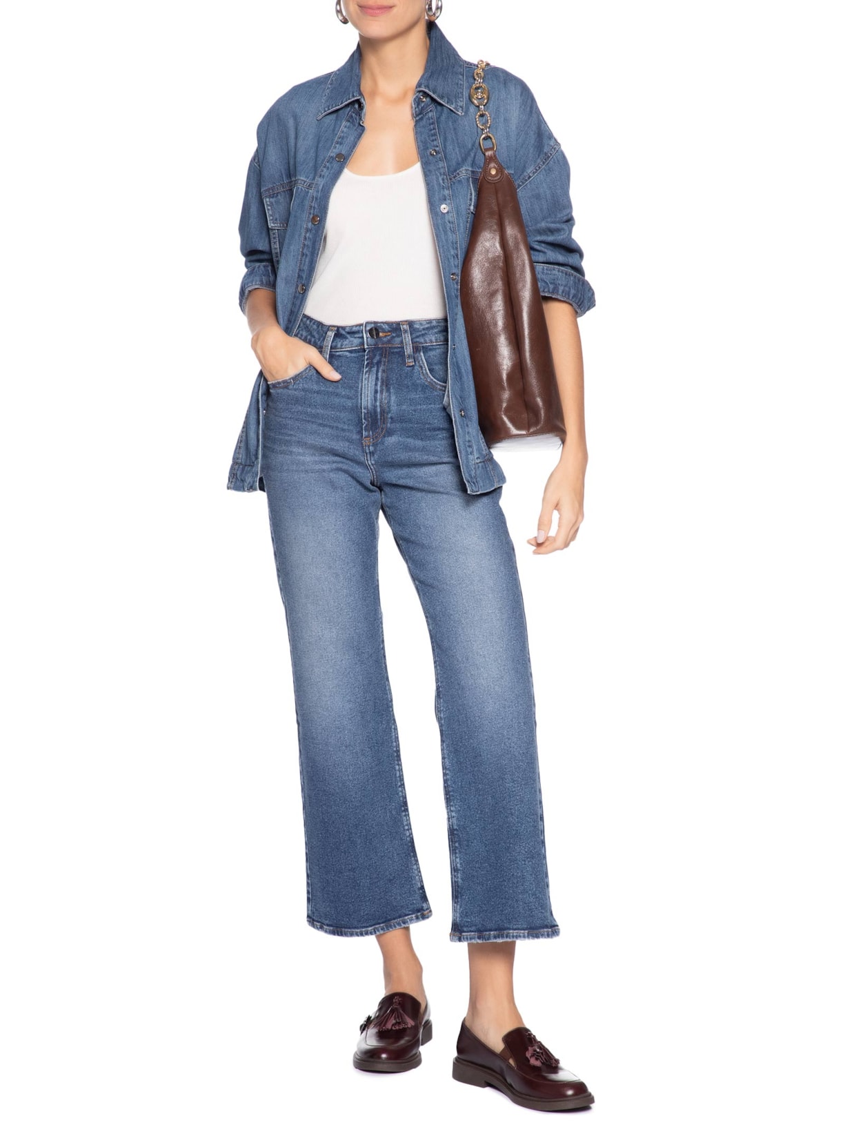 Calça Feminina Straight Joelle Azul Le Lis