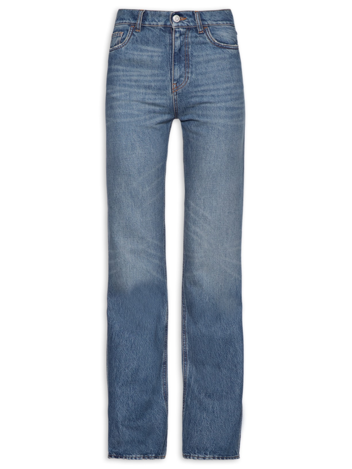 Calça Feminina Straight Leg Denin Pants - Azul